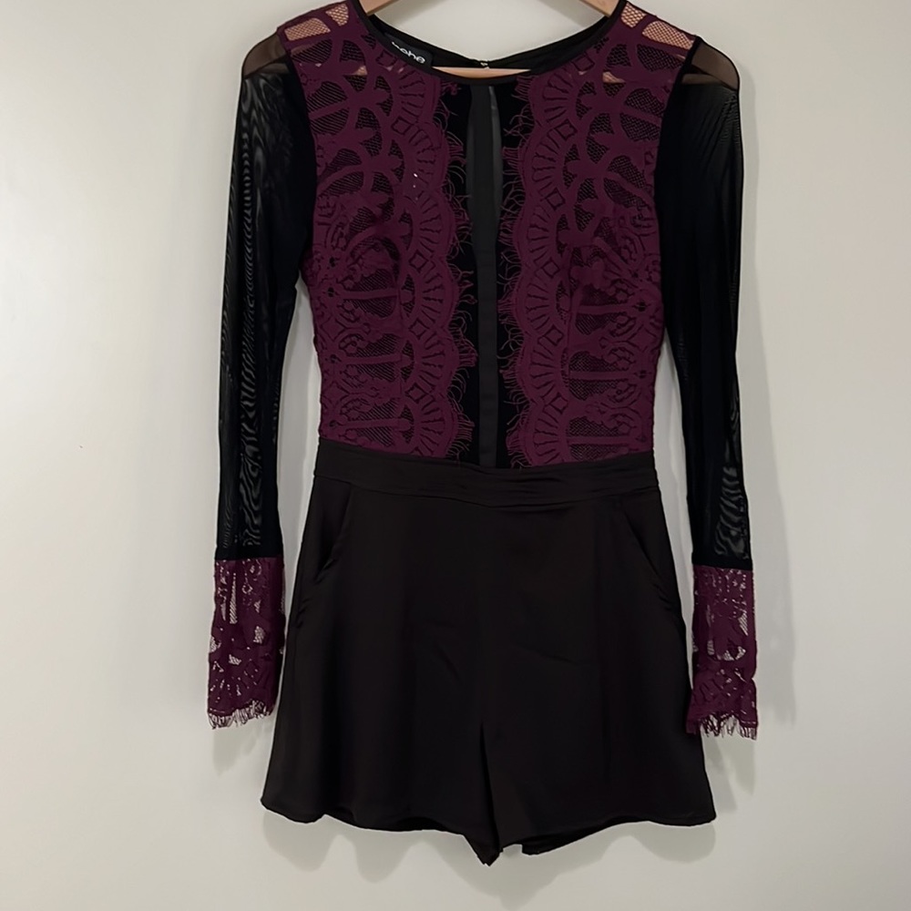 BEBE Melania lace romper NWT